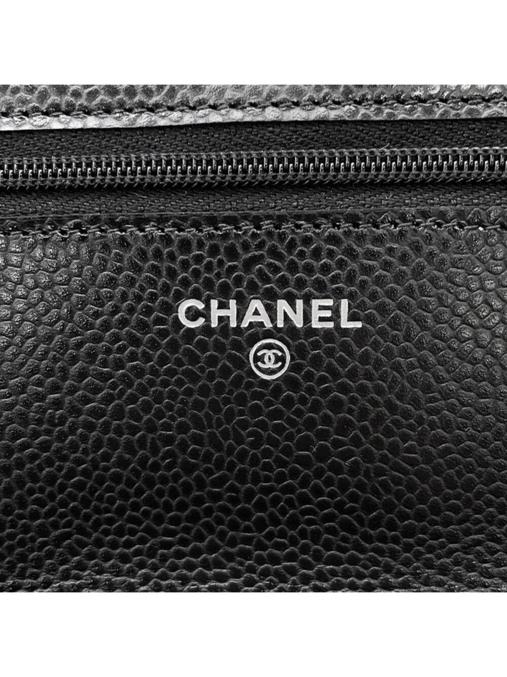 Chanel Chain Wallet Classic Quilted CC Logo Caviar Leather Black Shoulder - Picture 8 of 10